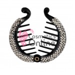 Accesoriu tip banana pentru prins parul din plastic PZS008AA - Neagra cu perle si strasuri